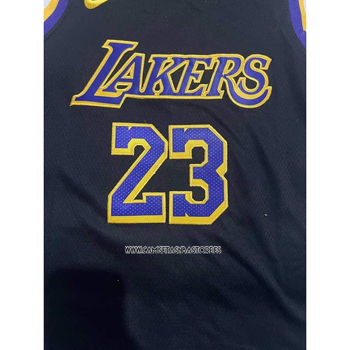 LeBron James NO 23 Camiseta Nino Los Angeles Lakers Earned 2021-22 Negro